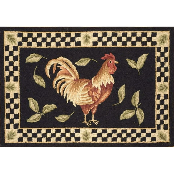 SAFAVIEH Vintage Poster Aubrey Animal Wool Area Rug, Black/Ivory, 1'8" x 2'6"