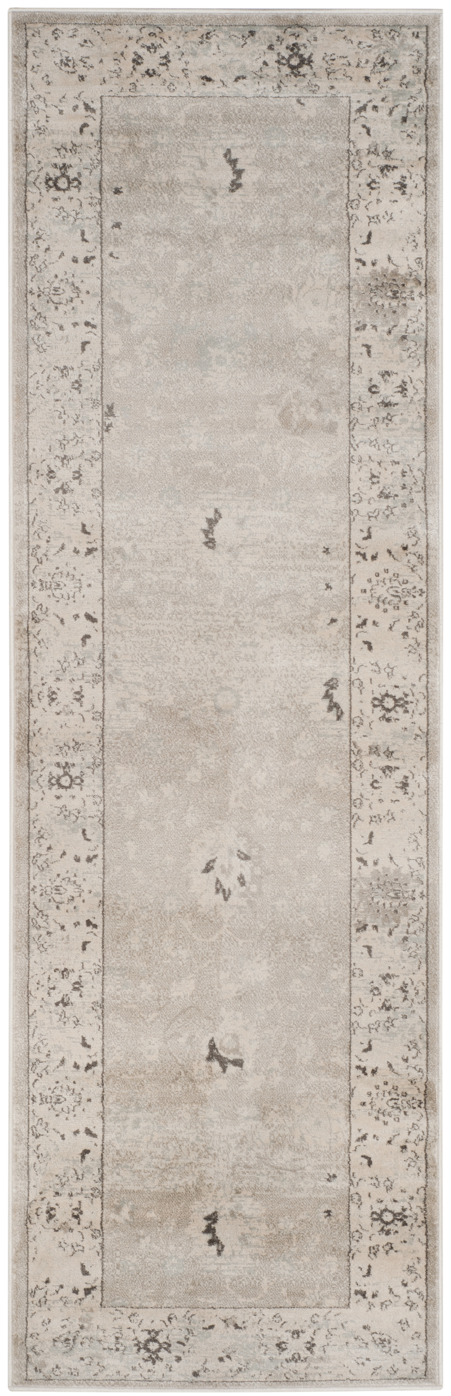 SAFAVIEH Vintage Rosabel Oriental Runner Rug, Light Grey/Ivory, 2'3" x 7'