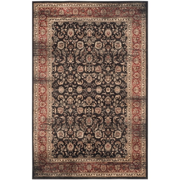SAFAVIEH Vintage Roseann Traditional Area Rug, Black/Rust, 4' x 5'7"