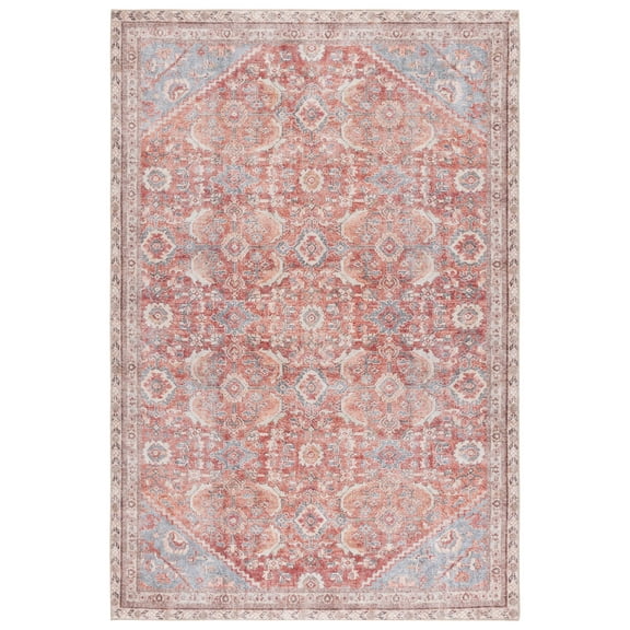 SAFAVIEH Vintage Serapi Carlene Medallion Machine Washable Area Rug, Red/Blue, 5'1" x 7'6"