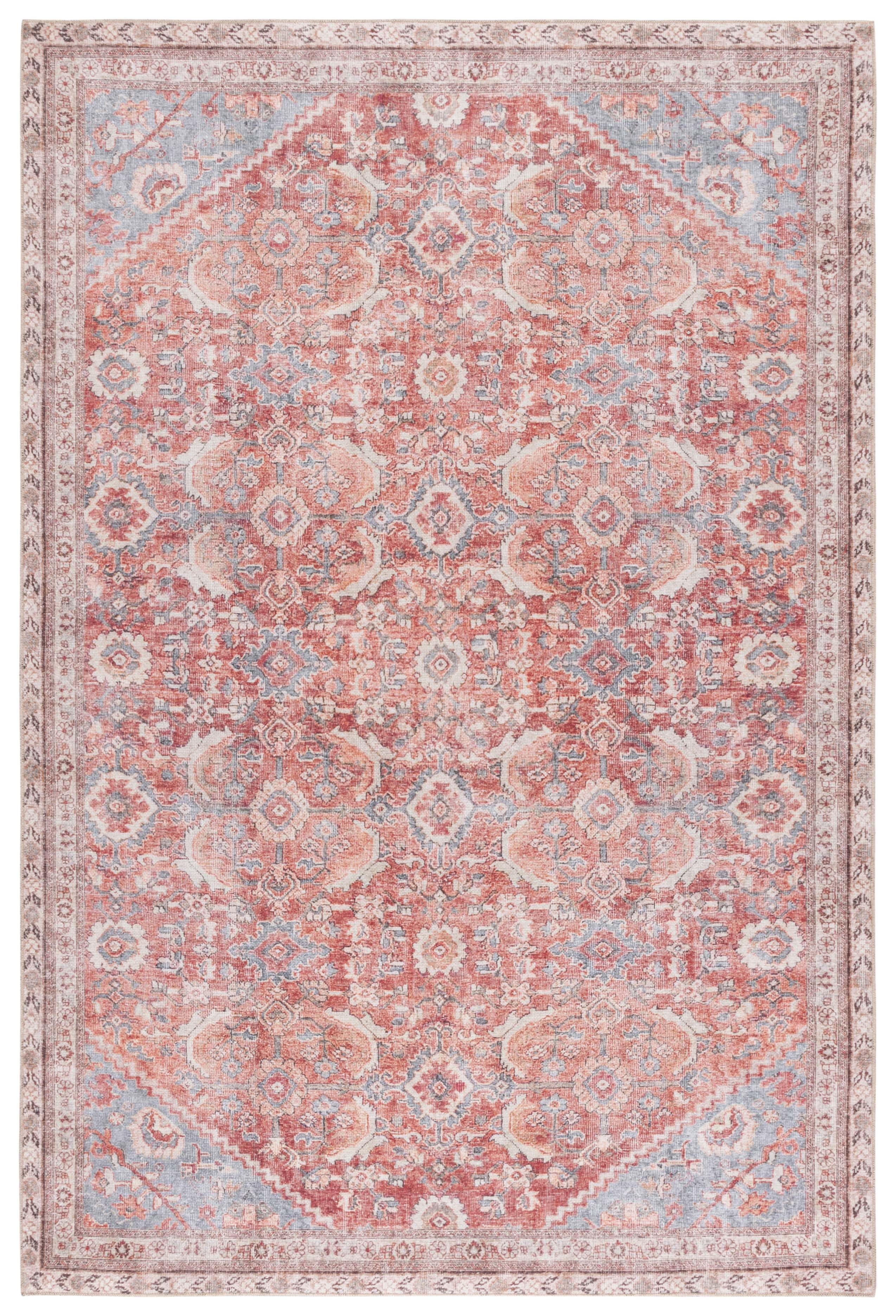 SAFAVIEH Vintage Serapi Carlene Medallion Machine Washable Area Rug, Red/Blue, 6' x 9'