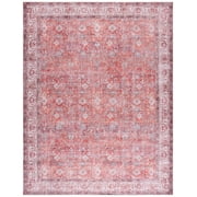 SAFAVIEH Vintage Serapi Chadwick Oriental Machine Washable Area Rug, Red/Navy, 8' x 10'