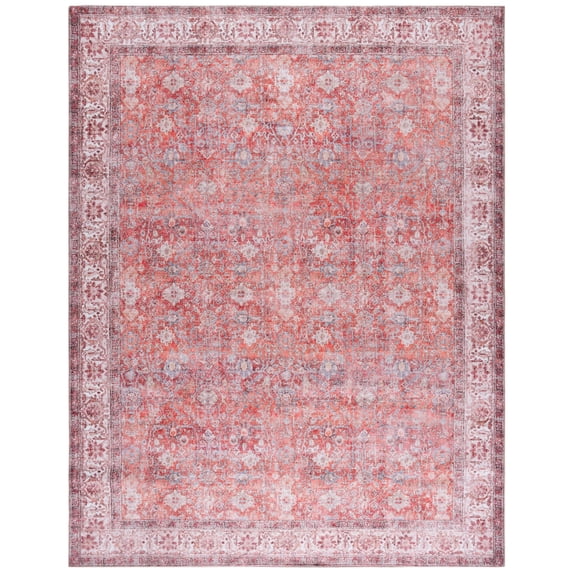 SAFAVIEH Vintage Serapi Chadwick Oriental Machine Washable Area Rug, Red/Navy, 8' x 10'