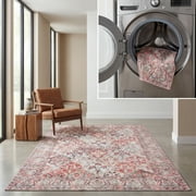 SAFAVIEH Vintage Serapi Mark Oriental Machine Washable Area Rug, Red/Light Green, 8' x 10'