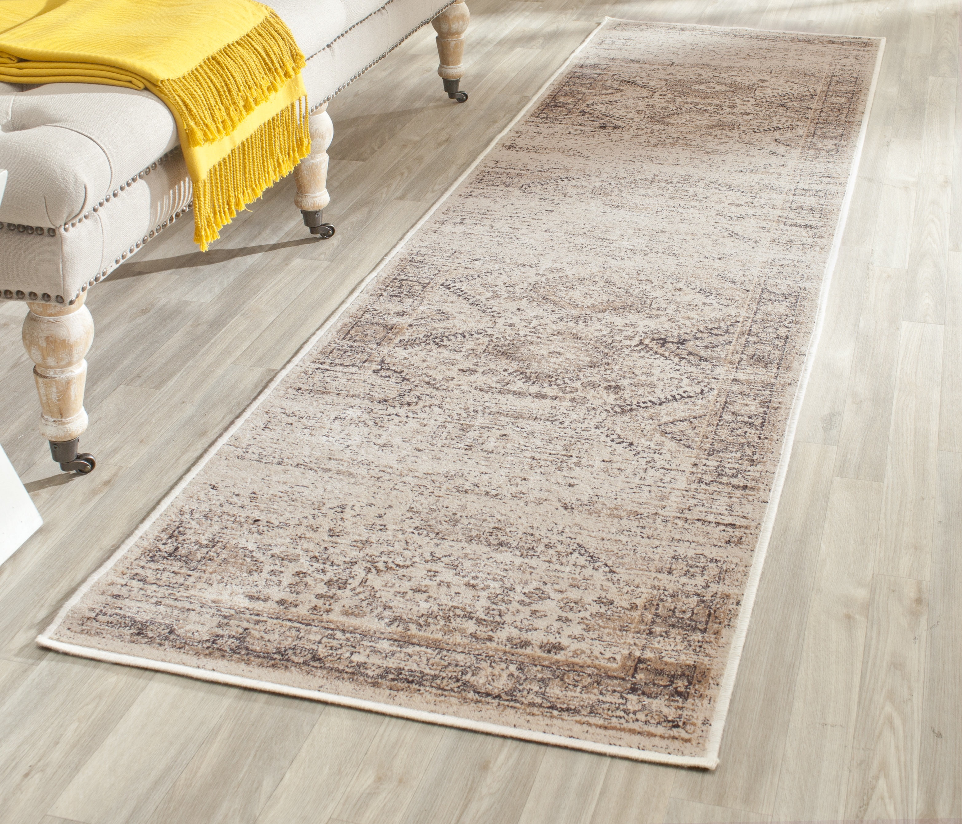 Elegant Stone Gray Hand-Knotted Viscose Runner Rug - 2'2" X 7'2"