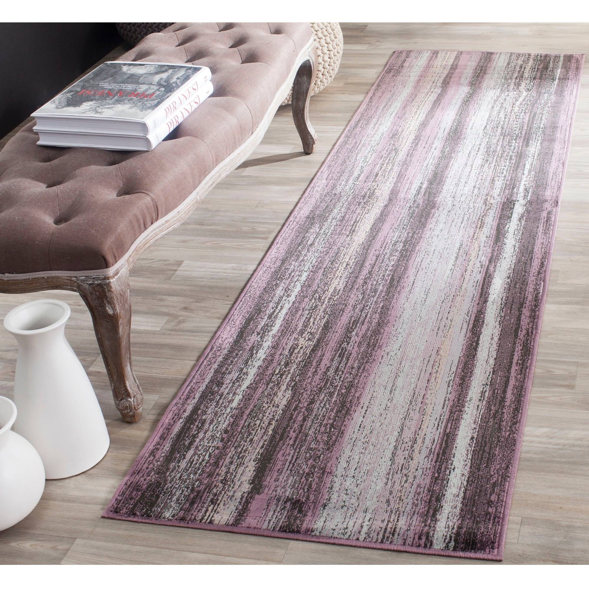 Vintage Charcoal and Multi-Color Viscose Runner Rug 2'2" x 8'