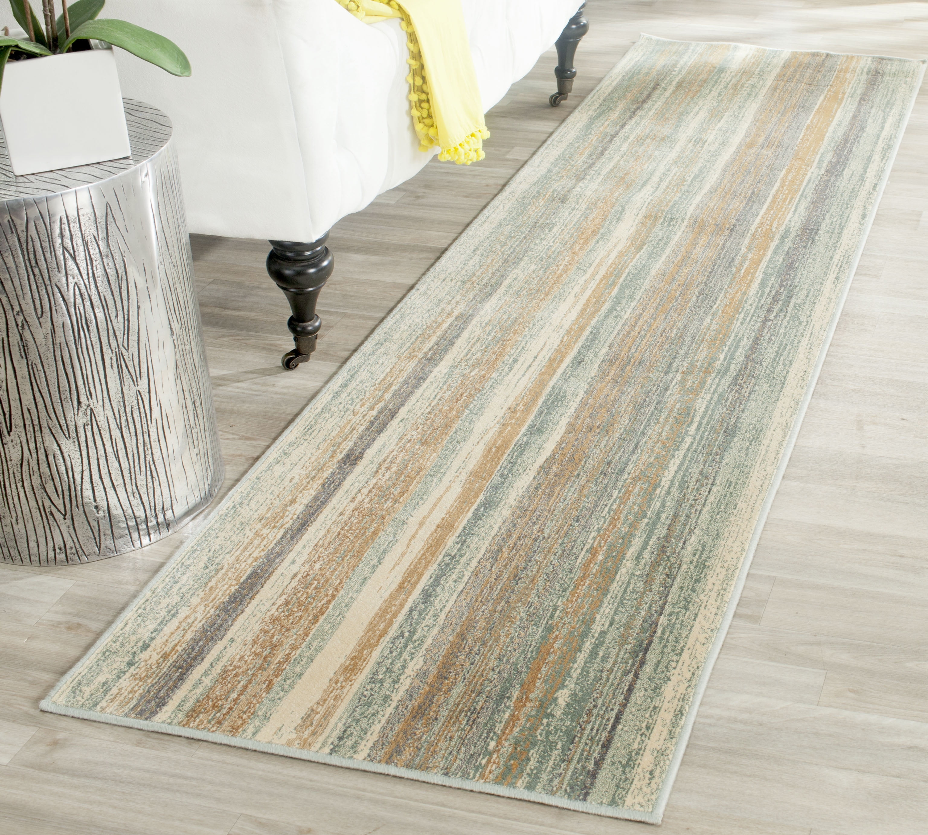 Handmade Light Blue Viscose Traditional Runner Rug 2'2" x 8'