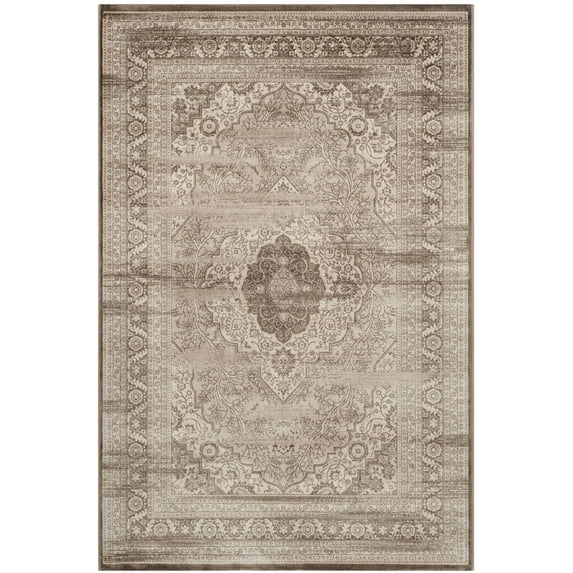 SAFAVIEH Vintage Sherisse Bordered Area Rug, Beige/Light Brown, 5'1" x 7'6"