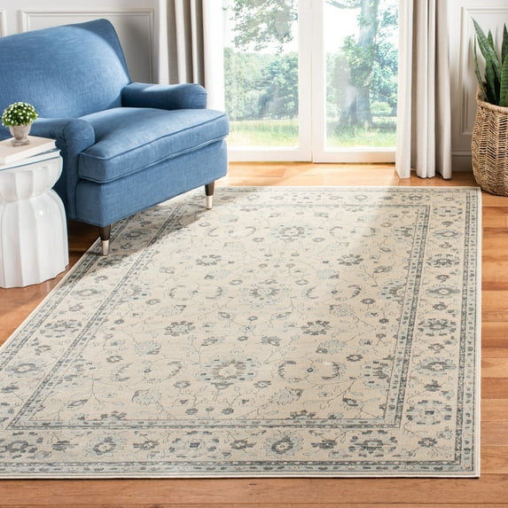 SAFAVIEH Vintage Sylvia Geometric Oriental Area Rug, Slate/Cream, 8' x 10'