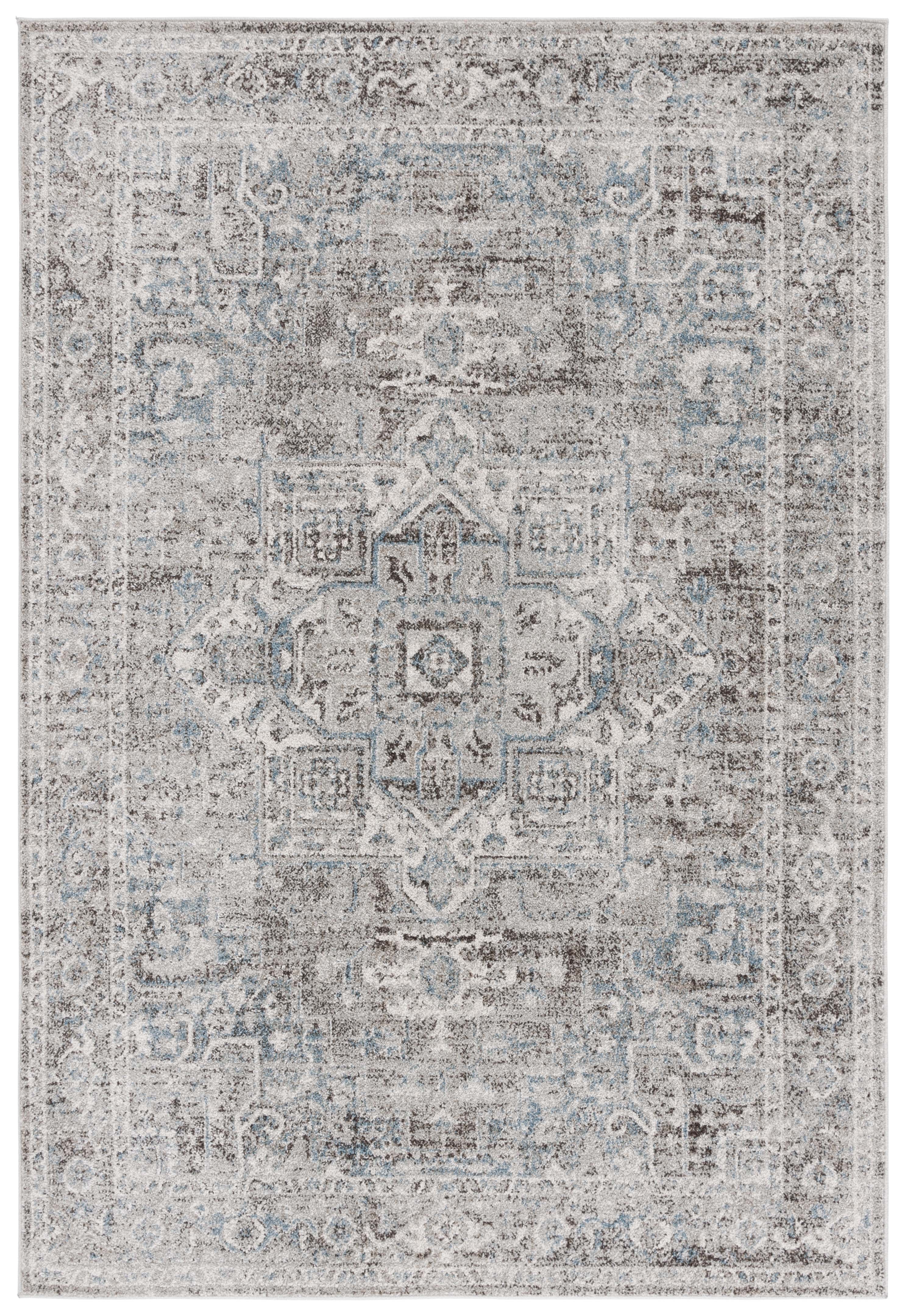 SAFAVIEH Vintage Tabriz Abagail Medallion Area Rug, Gray/Blue, 9' x 12'