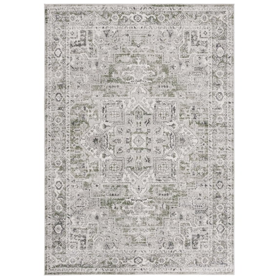 SAFAVIEH Vintage Tabriz Abagail Medallion Area Rug, Gray/Green, 4' x 6'
