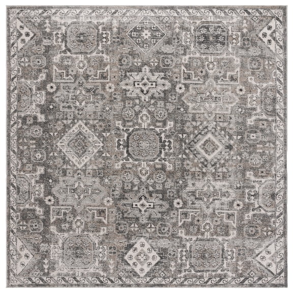 SAFAVIEH Vintage Tabriz Colleen Abstract Area Rug, Gray/Beige, 6'7" x 6'7" Square