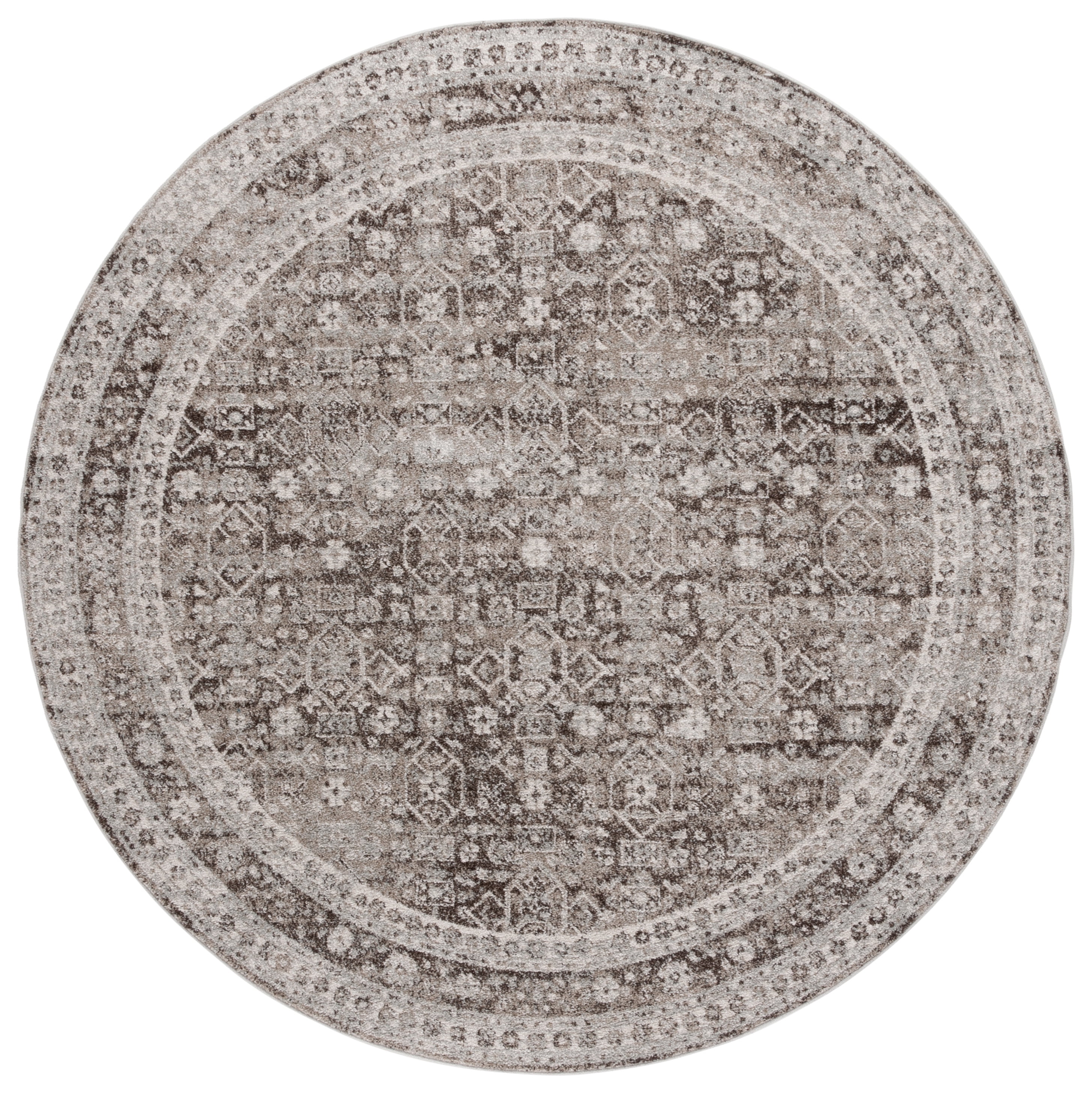 SAFAVIEH Vintage Tabriz Dimas Abstract Area Rug, Gray/Charcoal, 6'7" x 6'7" Round
