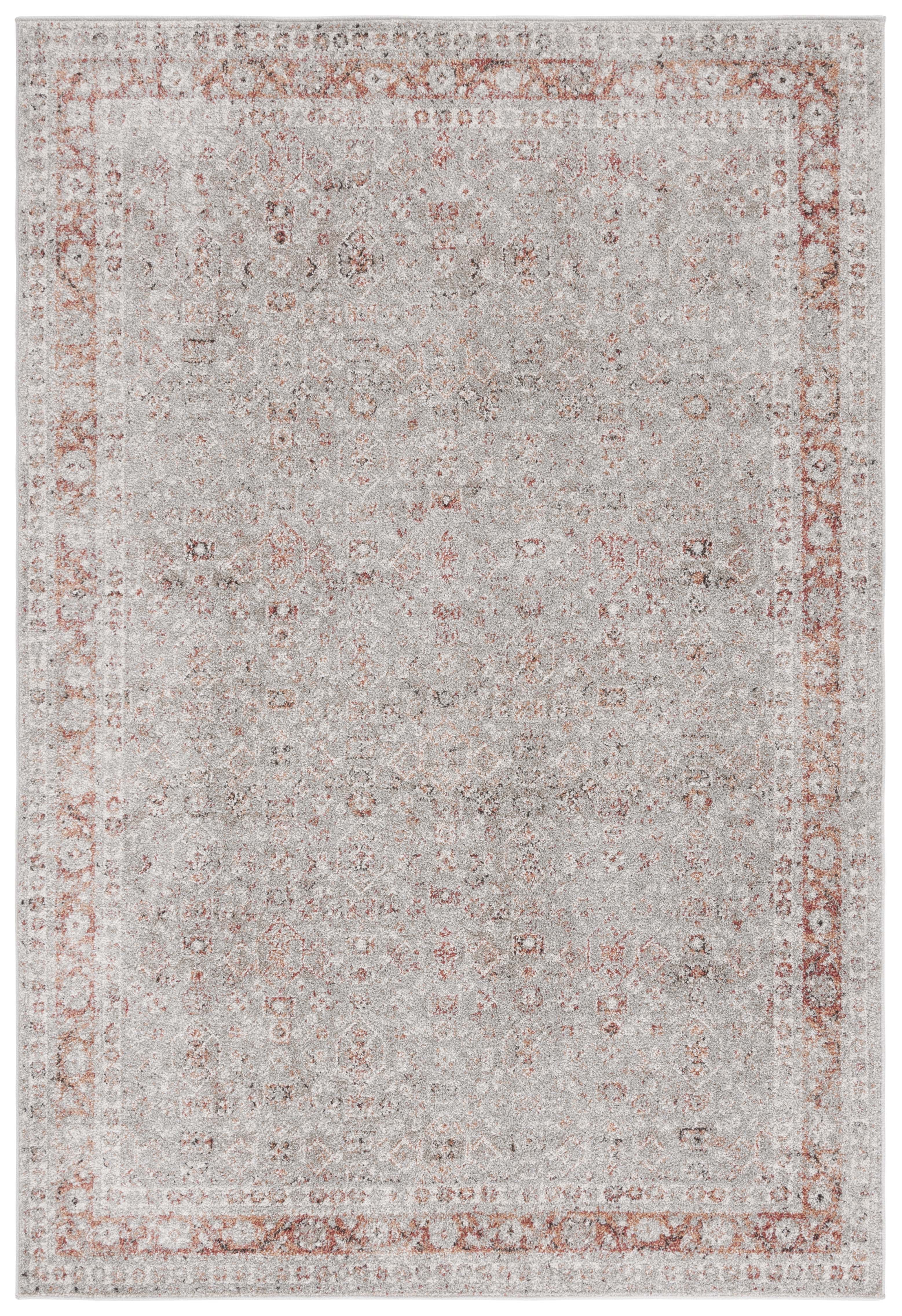SAFAVIEH Vintage Tabriz Dimas Abstract Area Rug, Gray/Rust, 4' x 6'
