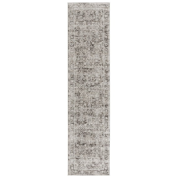 SAFAVIEH Vintage Tabriz Dimas Abstract Runner Rug, Gray/Charcoal, 2' x 8'