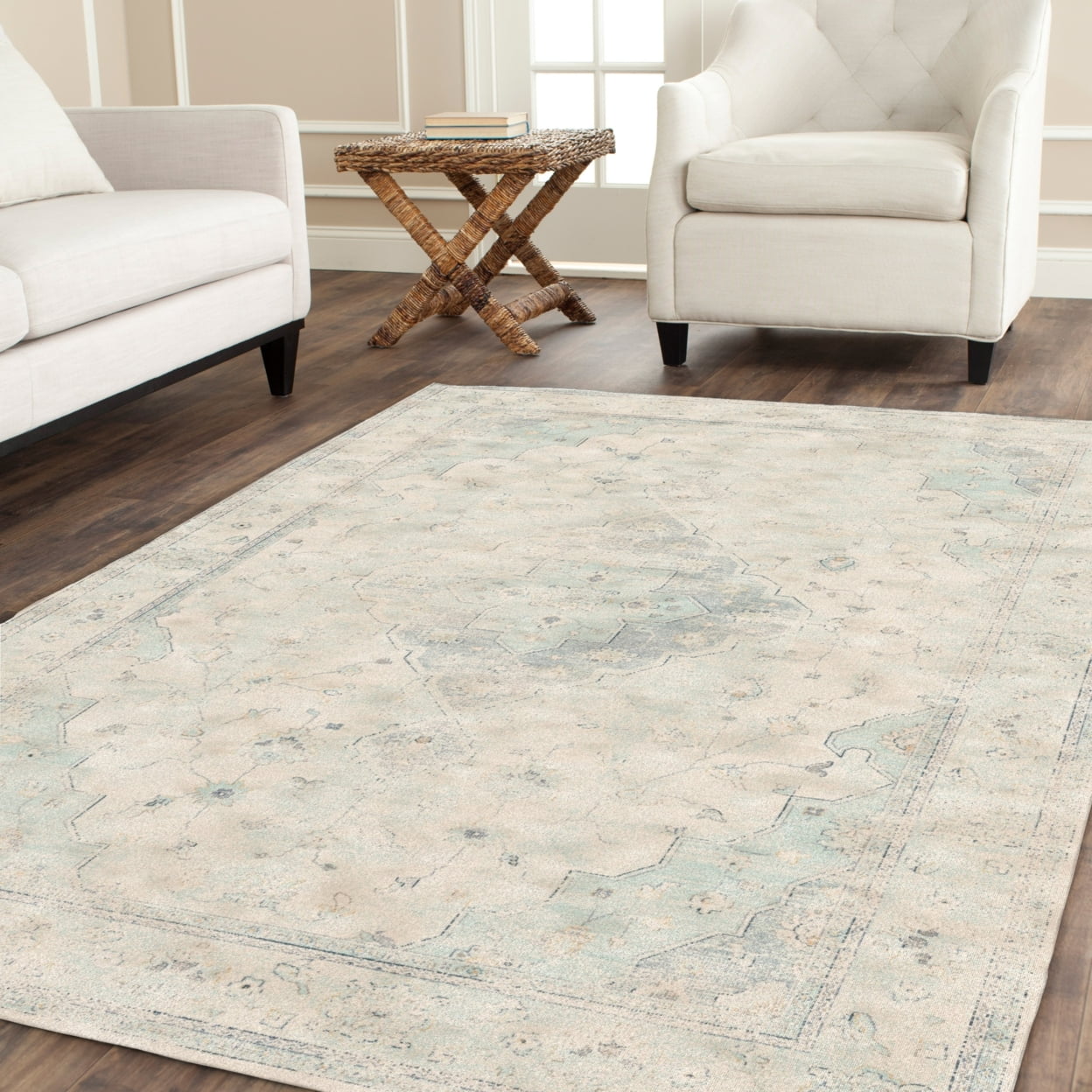Hand-Knotted Light Blue Viscose Non-Slip Rug - 2' 2" x 6' 0"