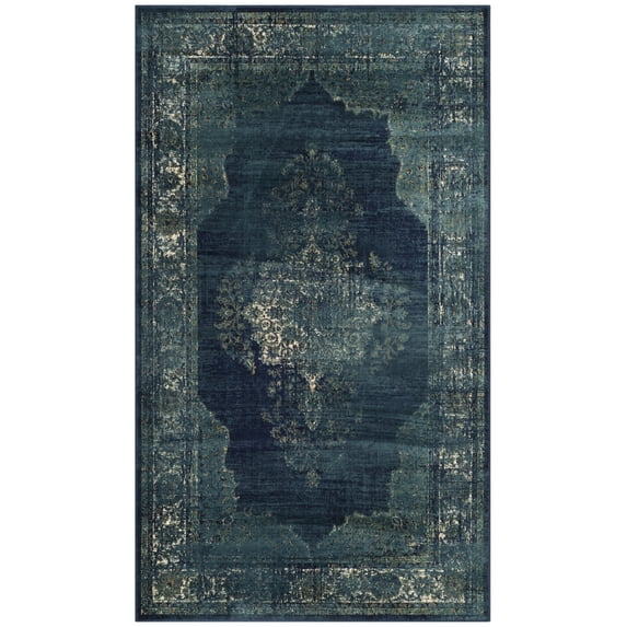 SAFAVIEH Vintage Winthrop Traditional Area Rug, Navy, 2' x 3'