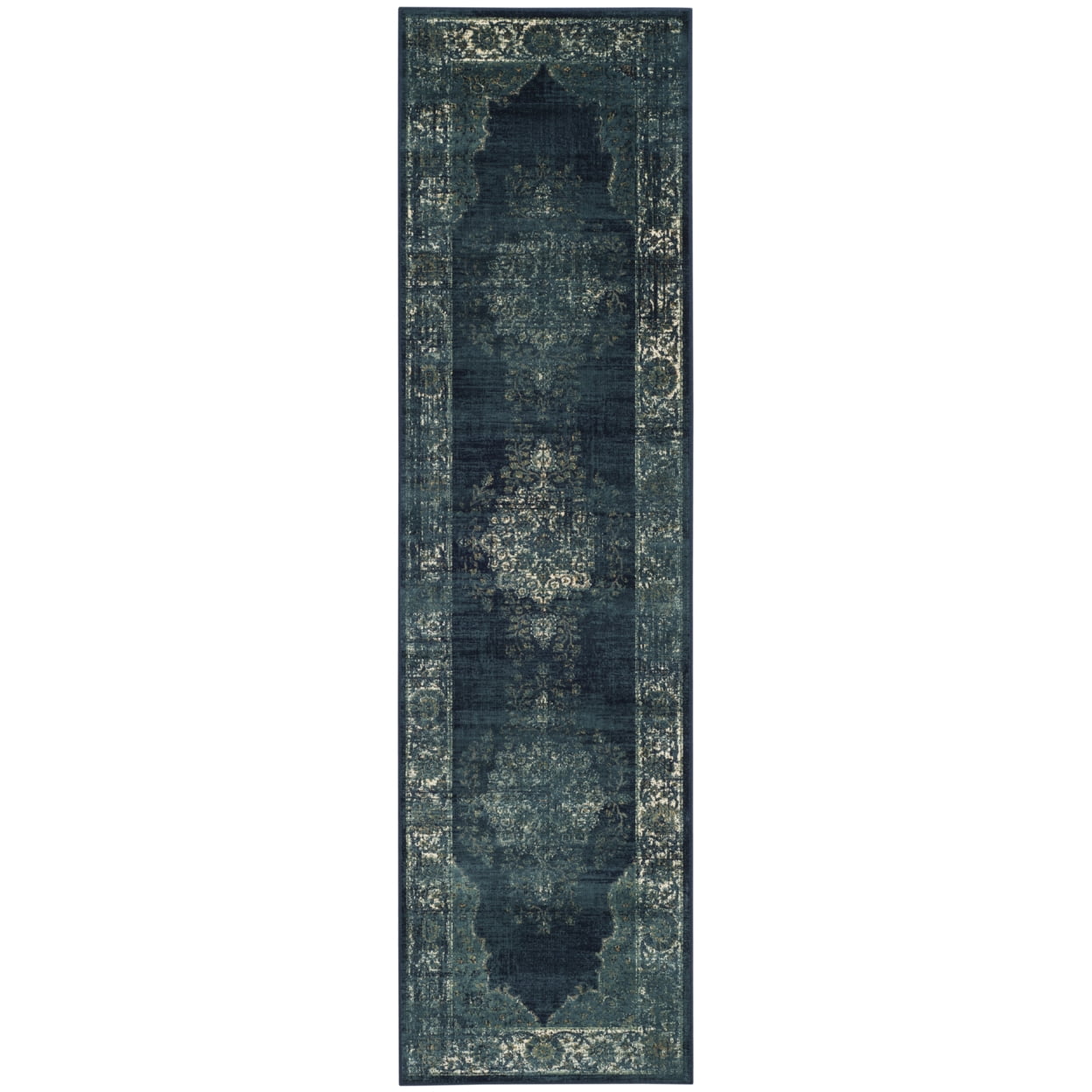 SAFAVIEH Vintage Winthrop Traditional Runner Rug, Navy, 2'2" x 8'