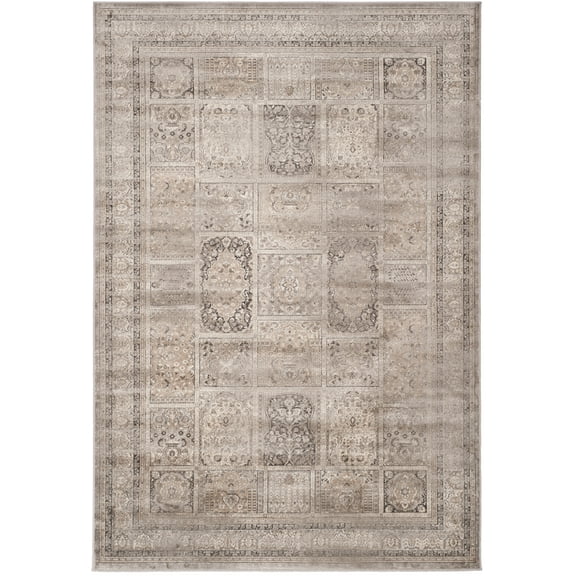 SAFAVIEH Vintage Zen Bordered Area Rug, Mouse, 5'1" x 7'6"