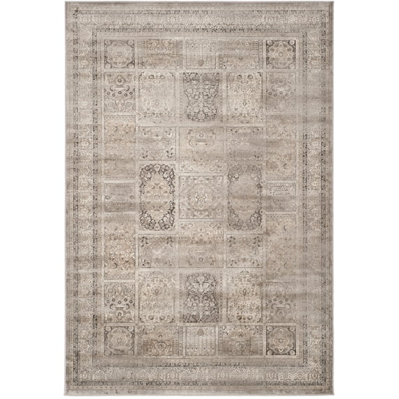 SAFAVIEH Vintage Zen Bordered Area Rug, Mouse, 5'1" x 7'6"