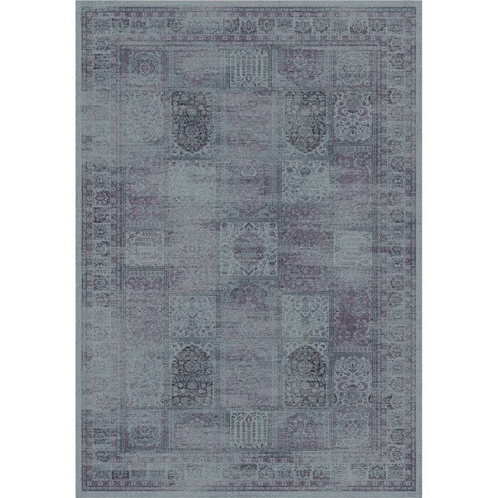 Elegant Amethyst Rectangular Wool & Viscose Blend Area Rug, 6'7" x 9'2"