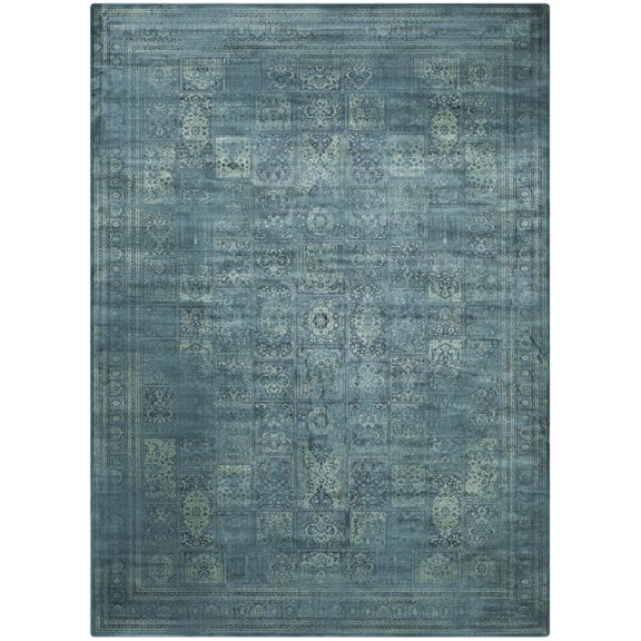 SAFAVIEH Vintage Zen Bordered Area Rug, Turquoise/Multi, 9' x 12'