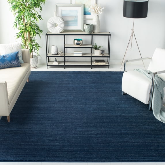 SAFAVIEH Vision Adrasteia Overdyed Solid Area Rug, 11' x 11' Square, Navy - Large - Modern Design, Navy, Non-Shedding & Easy Cleaning, Ideal for Living Room, Bedroom, Dining Space