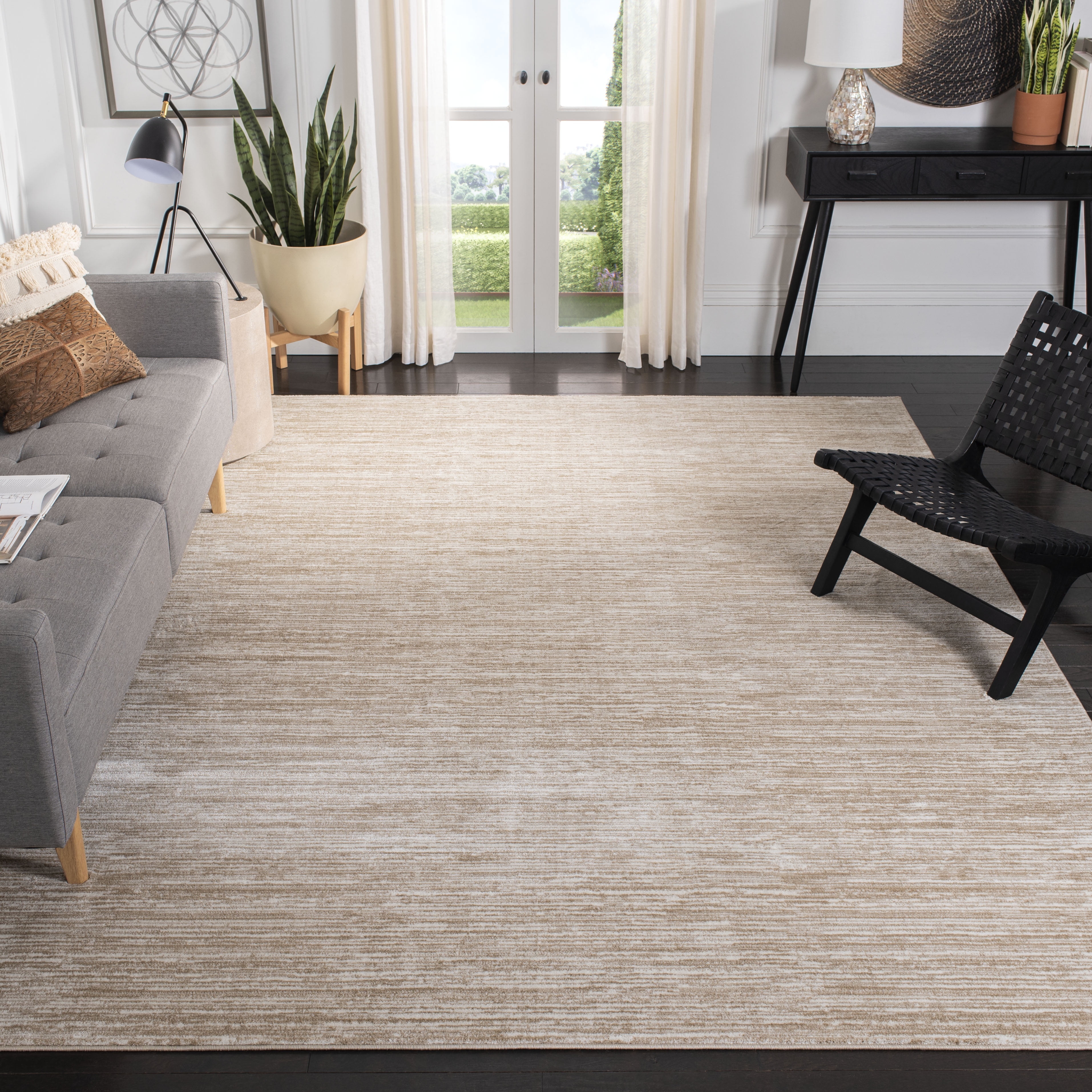 SAFAVIEH Vision Adrasteia Overdyed Solid Area Rug, 12' x 12' Square, Cream - X-Large - Modern Design, Creme, Non-Shedding & Easy Cleaning, Ideal for Living Room, Bedroom, Dining Space