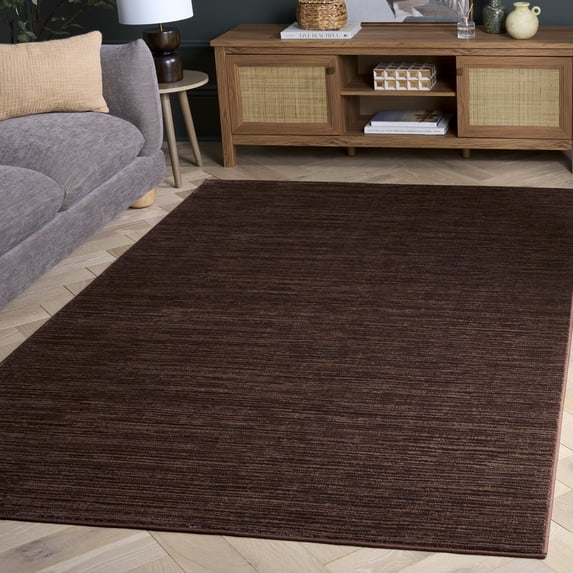 SAFAVIEH Vision Adrasteia Overdyed Solid Area Rug, 3' x 3' Square, Brown - Modern Design, Brown, Non-Shedding & Easy Cleaning, Ideal for Living Room, Bedroom, Dining Space