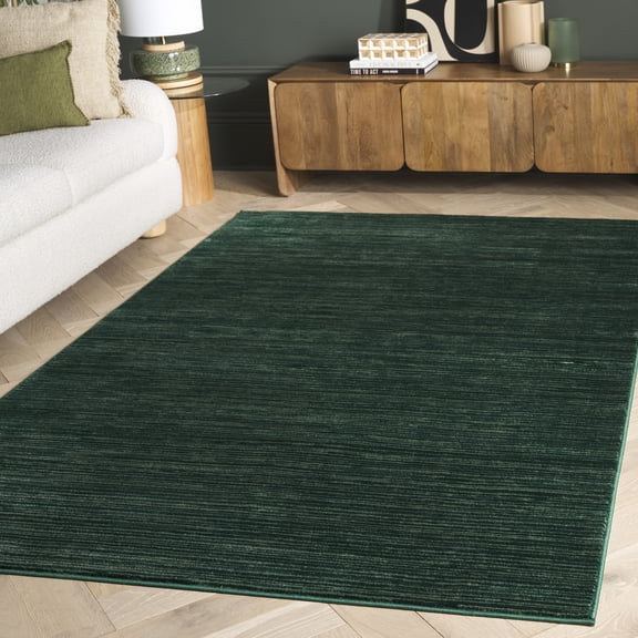 SAFAVIEH Vision Adrasteia Overdyed Solid Area Rug, 4' x 6', Dark Green - Modern Design, Dark Green, Non-Shedding & Easy Cleaning, Ideal for Living Room, Bedroom, Dining Space, Entryway, Bathroom, Bed