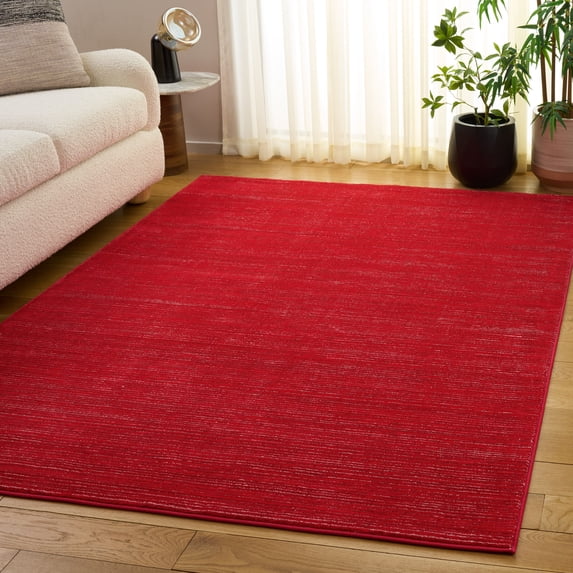 SAFAVIEH Vision Adrasteia Overdyed Solid Area Rug, 4' x 6', Red - Modern Design, Red, Non-Shedding & Easy Cleaning, Ideal for Living Room, Bedroom, Dining Space, Entryway, Bathroom, Bedside