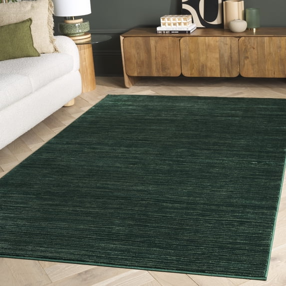 SAFAVIEH Vision Adrasteia Overdyed Solid Area Rug, 5'1" x 7'6", Dark Green - Modern Design, Dark Green, Non-Shedding & Easy Cleaning, Ideal for Living Room, Bedroom, Dining Space