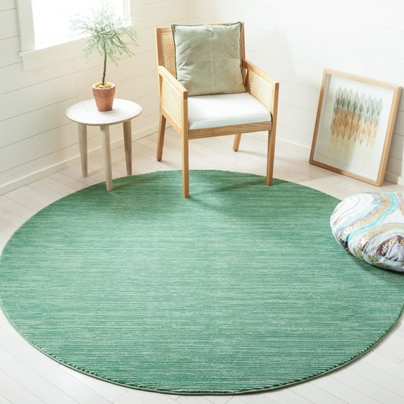 SAFAVIEH Vision Adrasteia Overdyed Solid Area Rug, 6'7" x 6'7" Round, Light Green - Modern Design, Light Green, Non-Shedding & Easy Cleaning, Ideal for Living Room, Bedroom, Dining Space