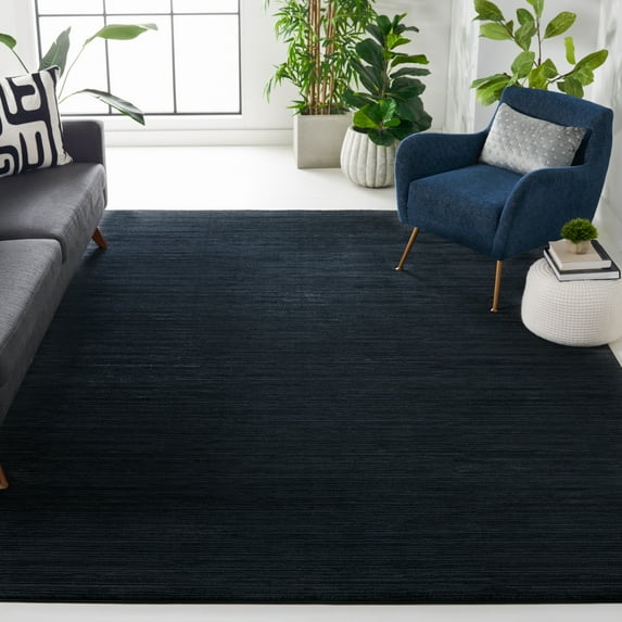 SAFAVIEH Vision Adrasteia Overdyed Solid Area Rug, 6'7" x 6'7" Square, Black - Modern Design, Black, Non-Shedding & Easy Cleaning, Ideal for Living Room, Bedroom, Dining Space