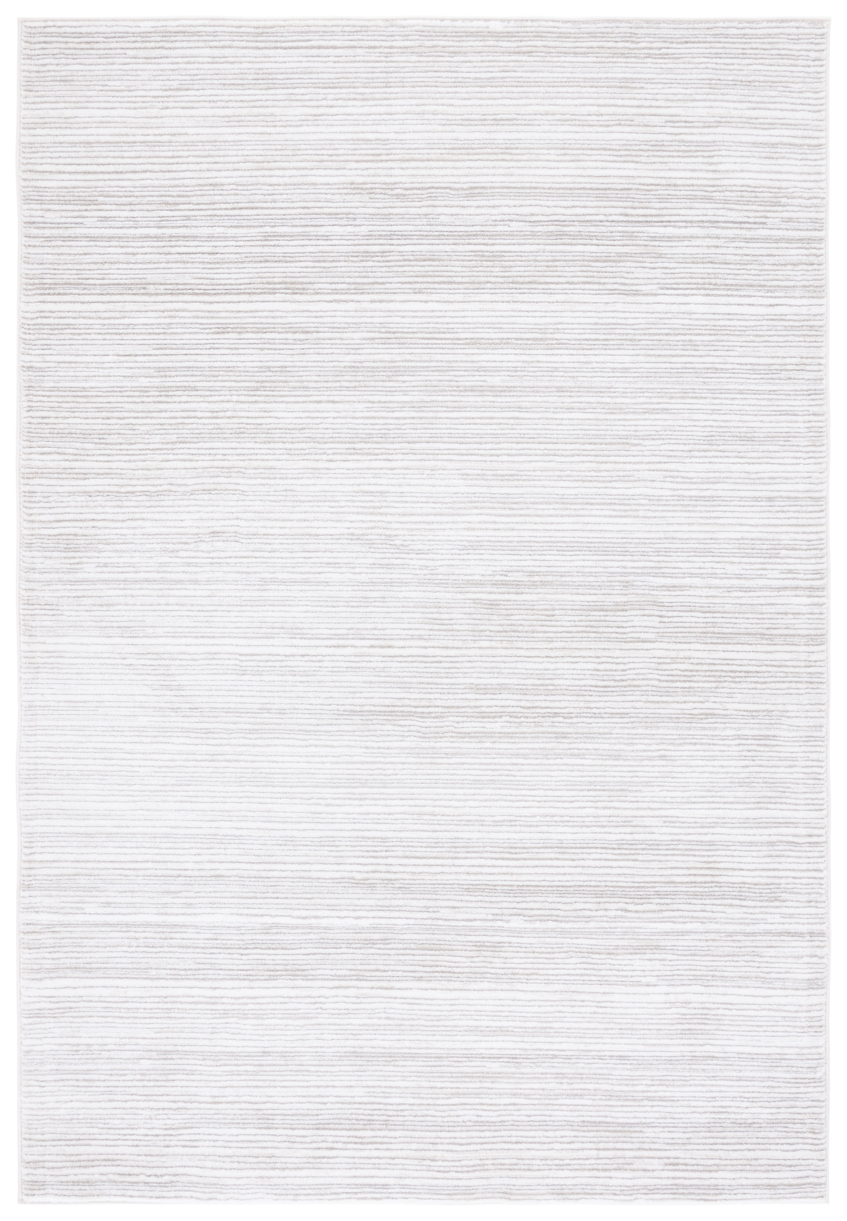 Ivory Grey Flat Woven Synthetic Round Area Rug, 6'7"