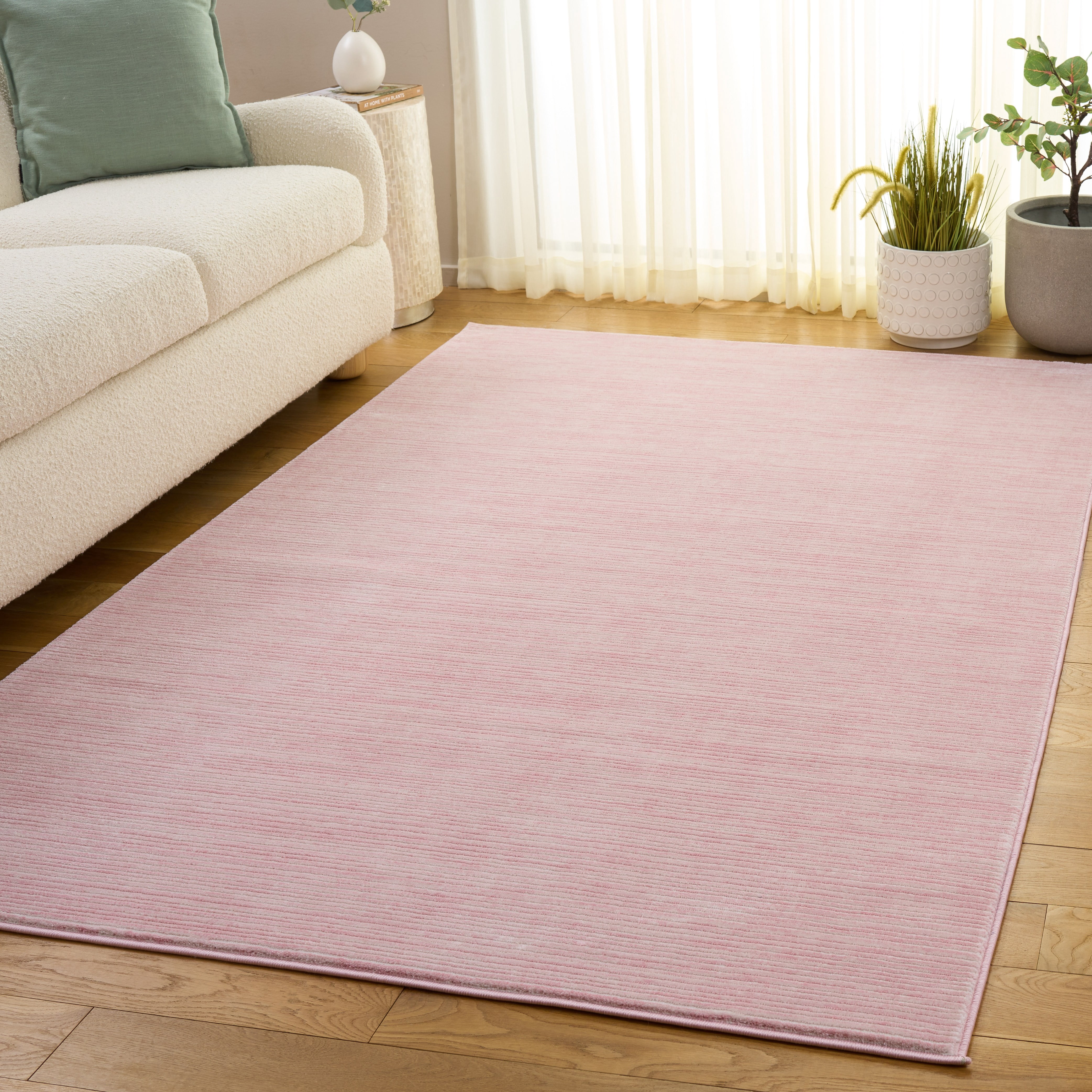 SAFAVIEH Vision Adrasteia Overdyed Solid Area Rug, 6' x 9', Pink - Modern Design, Pink, Non-Shedding & Easy Cleaning, Ideal for Living Room, Bedroom, Dining Space