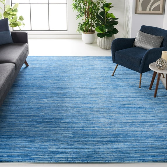 SAFAVIEH Vision Adrasteia Overdyed Solid Area Rug, 8' x 10', Blue - Large - Modern Design, Blue, Non-Shedding & Easy Cleaning, Ideal for Living Room, Bedroom, Dining Space
