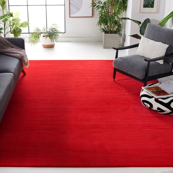 SAFAVIEH Vision Adrasteia Overdyed Solid Area Rug, 8' x 10', Red - Large - Modern Design, Red, Non-Shedding & Easy Cleaning, Ideal for Living Room, Bedroom, Dining Space