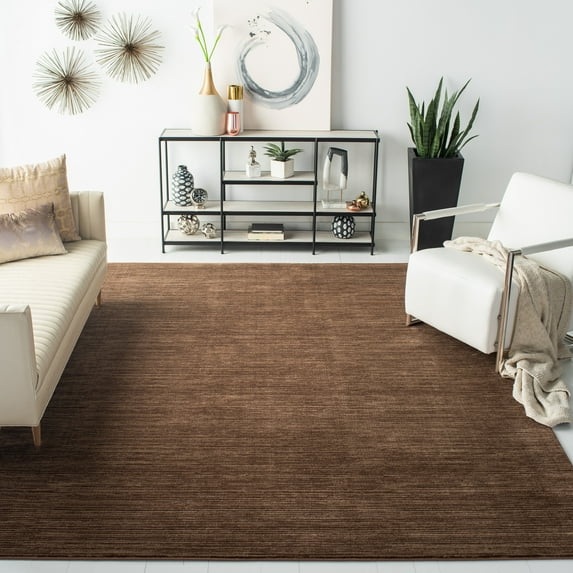 SAFAVIEH Vision Adrasteia Overdyed Solid Area Rug, Brown, 8' x 10' - Large - Modern Design, Brown, Non-Shedding & Easy Cleaning, Ideal for Living Room, Bedroom, Dining Space