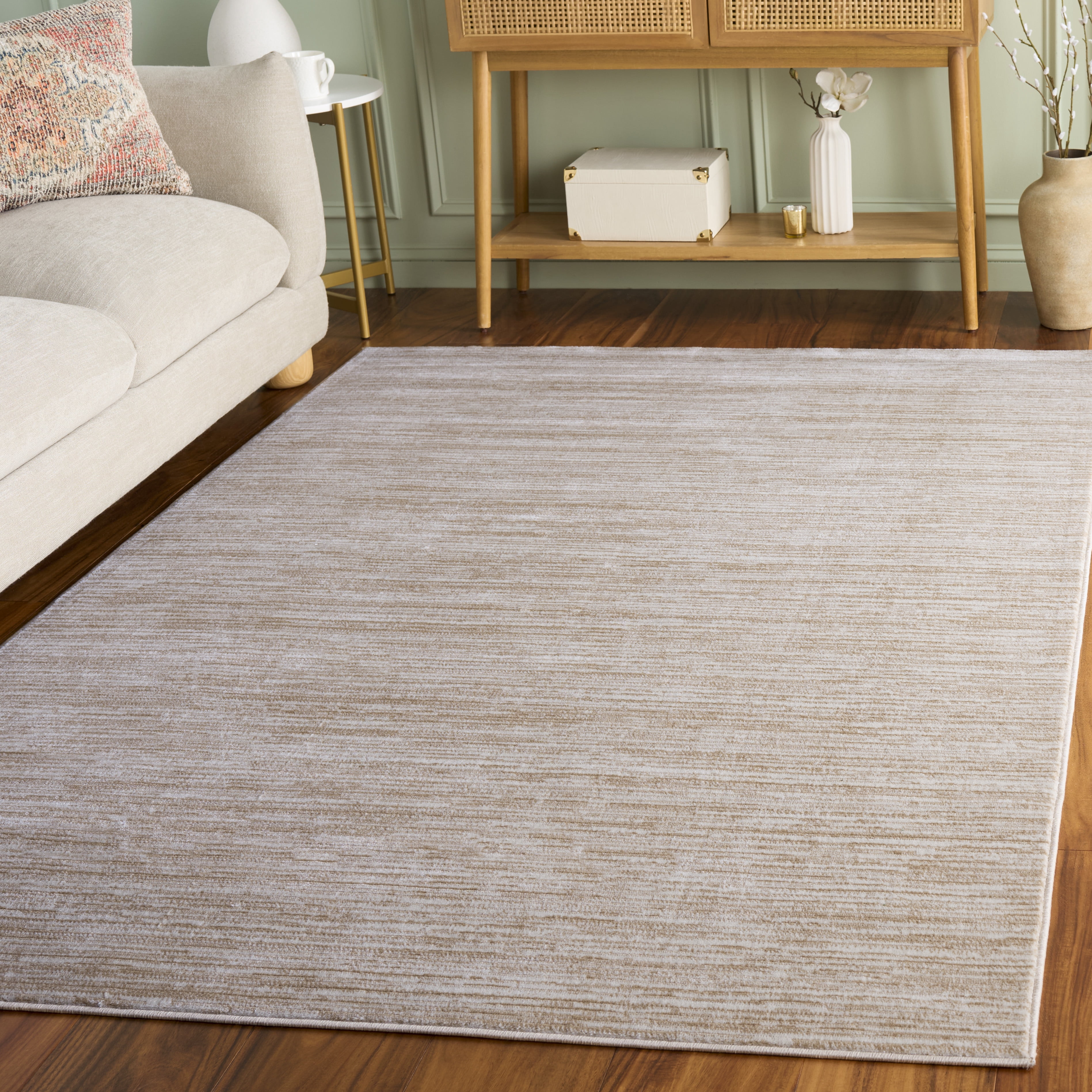 SAFAVIEH Vision Adrasteia Overdyed Solid Area Rug, Cream, 5'1" x 7'6" - Modern Design, Creme, Non-Shedding & Easy Cleaning, Ideal for Living Room, Bedroom, Dining Space