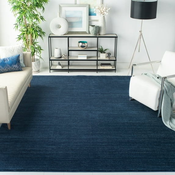 SAFAVIEH Vision Adrasteia Overdyed Solid Area Rug, Navy, 11' x 15' - X-Large - Modern Design, Navy, Non-Shedding & Easy Cleaning, Ideal for Living Room, Bedroom, Dining Space