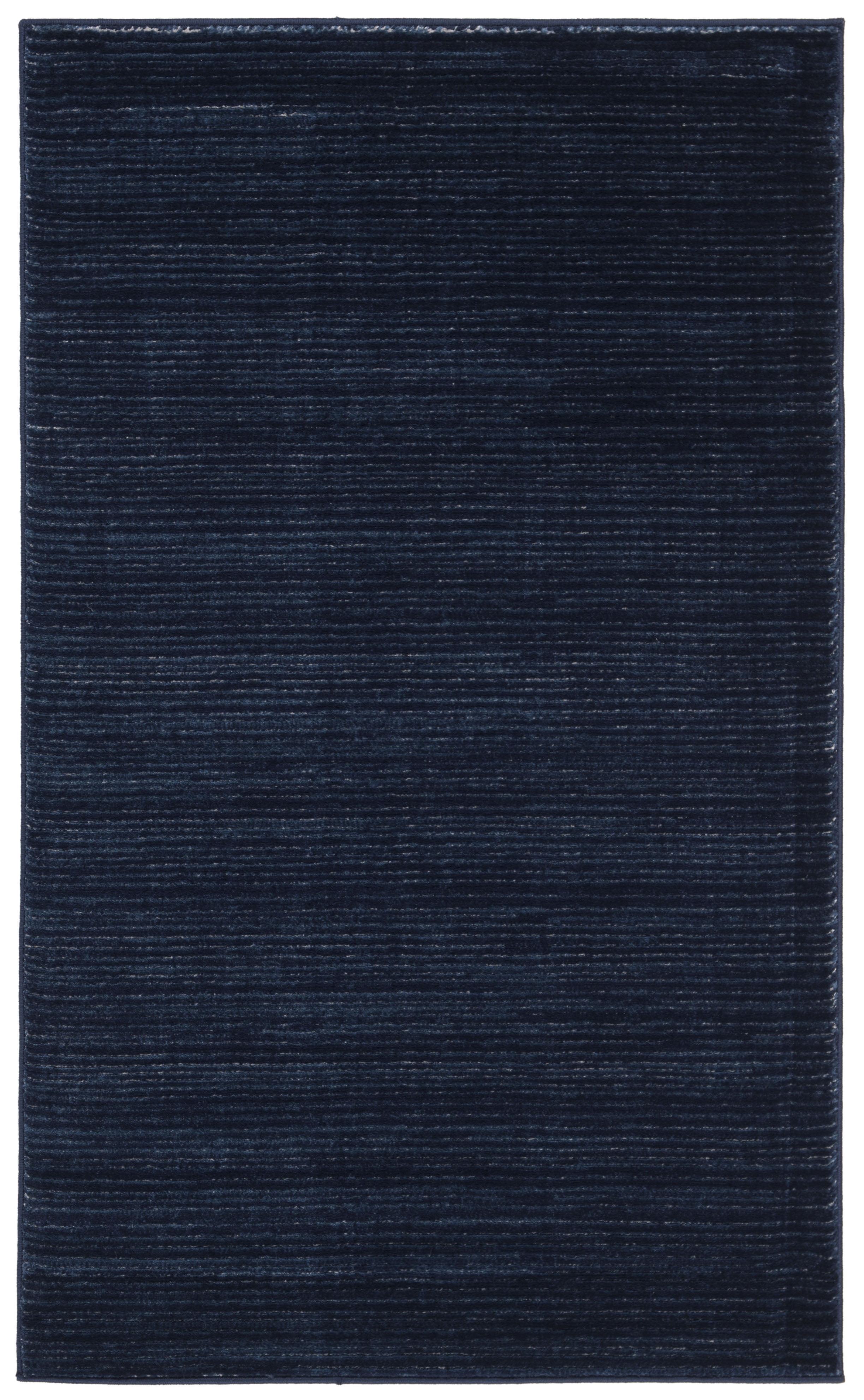 Navy Solid Synthetic 4' x 6' Hand-knotted Area Rug