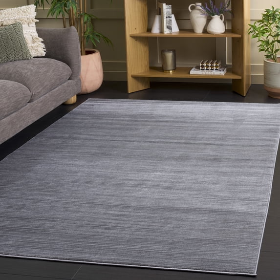 SAFAVIEH Vision Adrasteia Overdyed Solid Area Rug, Silver, 5' x 5' Square - Modern Design, Silver, Non-Shedding & Easy Cleaning, Ideal for Living Room, Bedroom, Dining Space