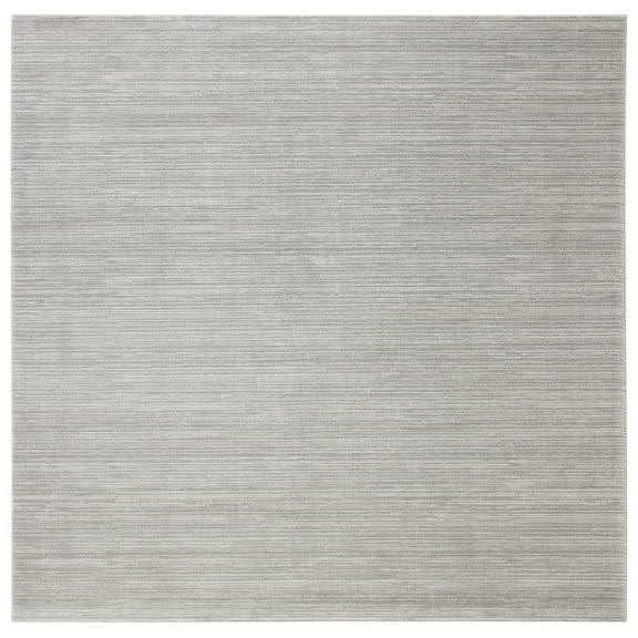 SAFAVIEH Vision Adrasteia Overdyed Solid Area Rug, Silver, 6'7" x 6'7" Square - Modern Design, Silver, Non-Shedding & Easy Cleaning, Ideal for Living Room, Bedroom, Dining Space