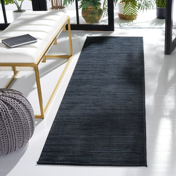 SAFAVIEH Vision Adrasteia Overdyed Solid Runner Rug, Black, 2'2" x 10' - Modern Design, Black, Non-Shedding & Easy Cleaning, Ideal for Living Room, Bedroom, Dining Space, Entryway, Hallway, Kitchen