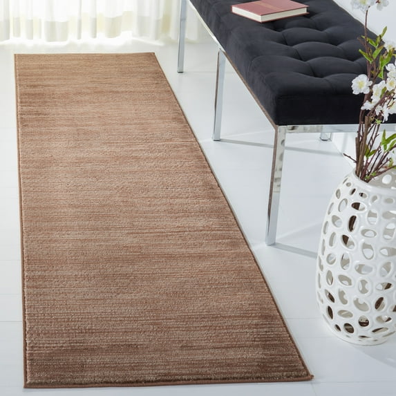 SAFAVIEH Vision Adrasteia Overdyed Solid Runner Rug, Brown, 2'2" x 8' - Modern Design, Brown, Non-Shedding & Easy Cleaning, Ideal for Living Room, Bedroom, Dining Space, Entryway, Hallway, Kitchen