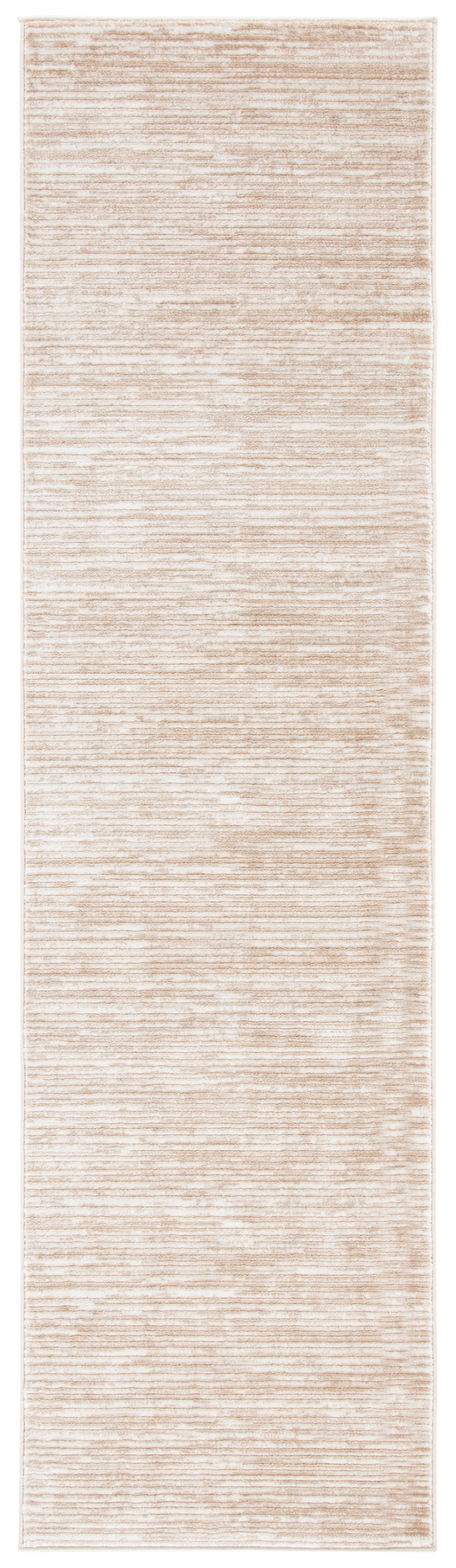 Elegant Cream 26'' Hand-Knotted Synthetic Runner Rug for Easy Care