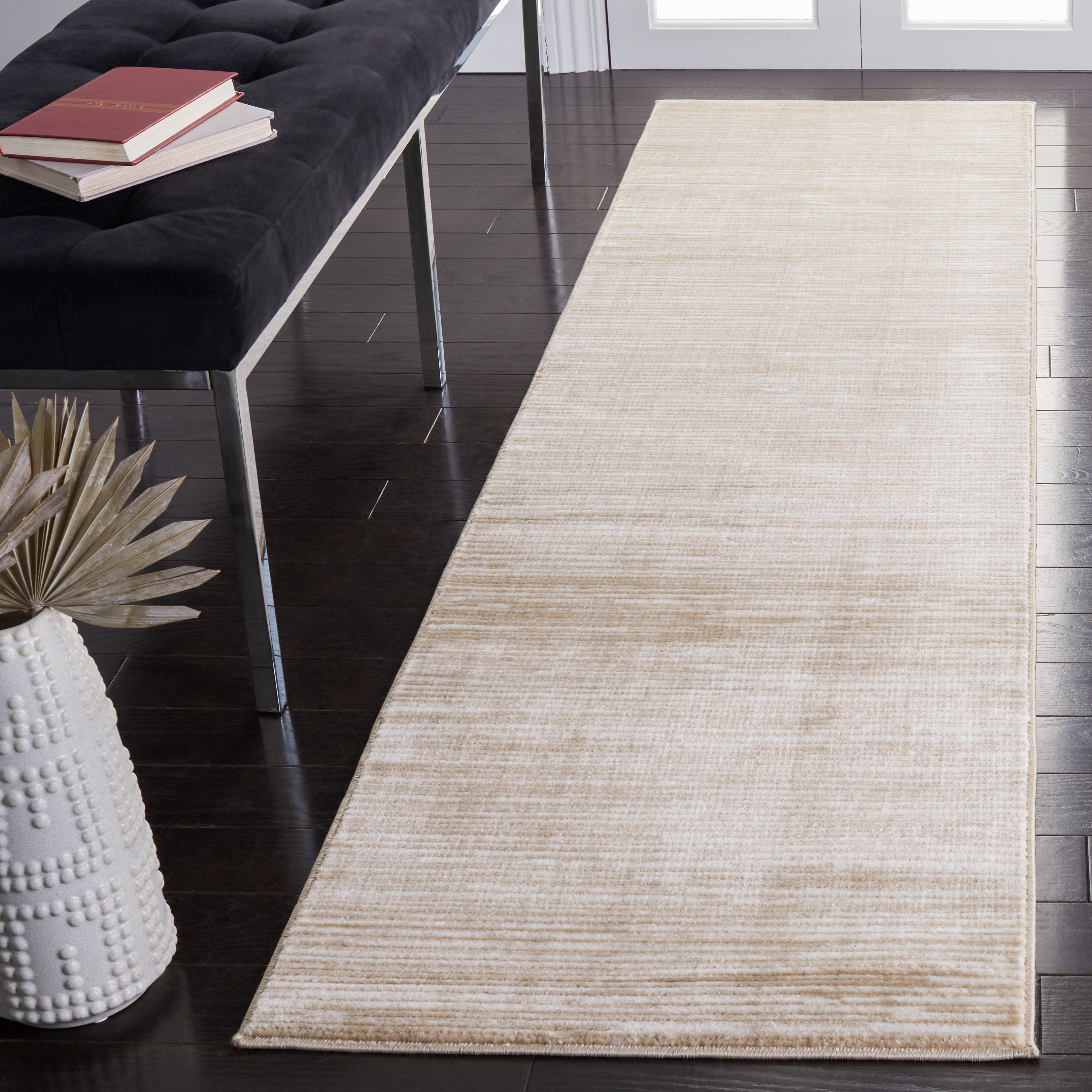SAFAVIEH Vision Adrasteia Overdyed Solid Runner Rug, Cream, 2'2" x 22' - Modern Design, Creme, Non-Shedding & Easy Cleaning, Ideal for Living Room, Bedroom, Dining Space, Entryway, Hallway, Kitchen
