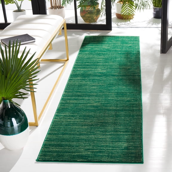 SAFAVIEH Vision Adrasteia Overdyed Solid Runner Rug, Dark Green, 2'2" x 12' - Modern Design, Dark Green, Non-Shedding & Easy Cleaning, Ideal for Living Room, Bedroom, Dining Space, Entryway, Hallway,