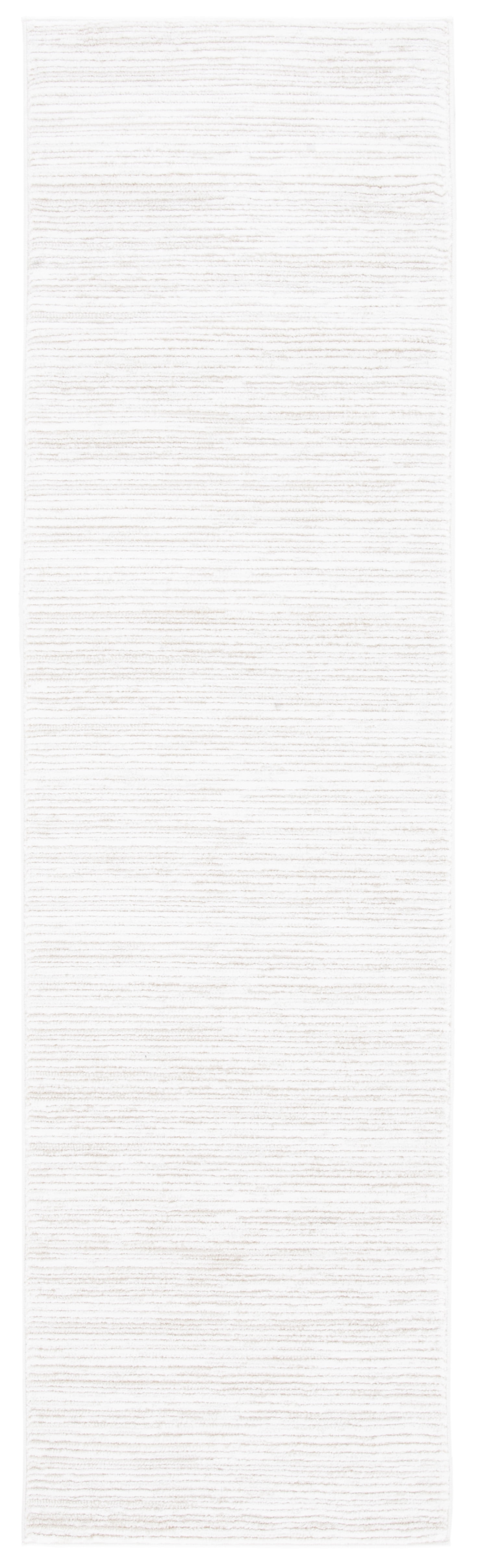 Ivory Hand-Knotted Stain-Resistant Synthetic Runner Rug